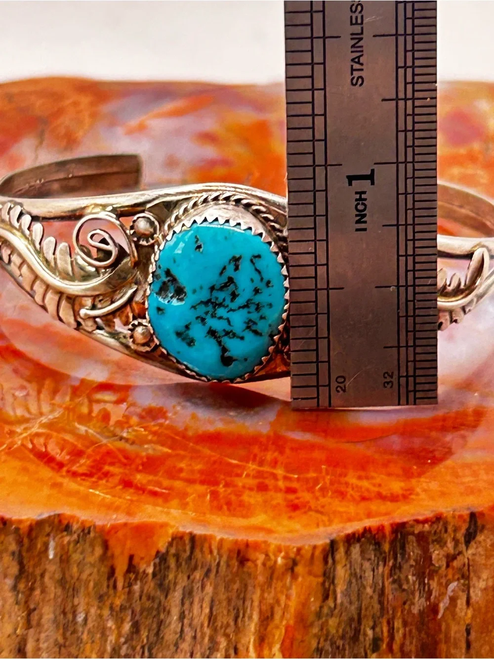 Southwest Sterling Silver Turquoise Bangle Bracelet